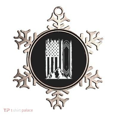 Snowboarding American Flag Ornament