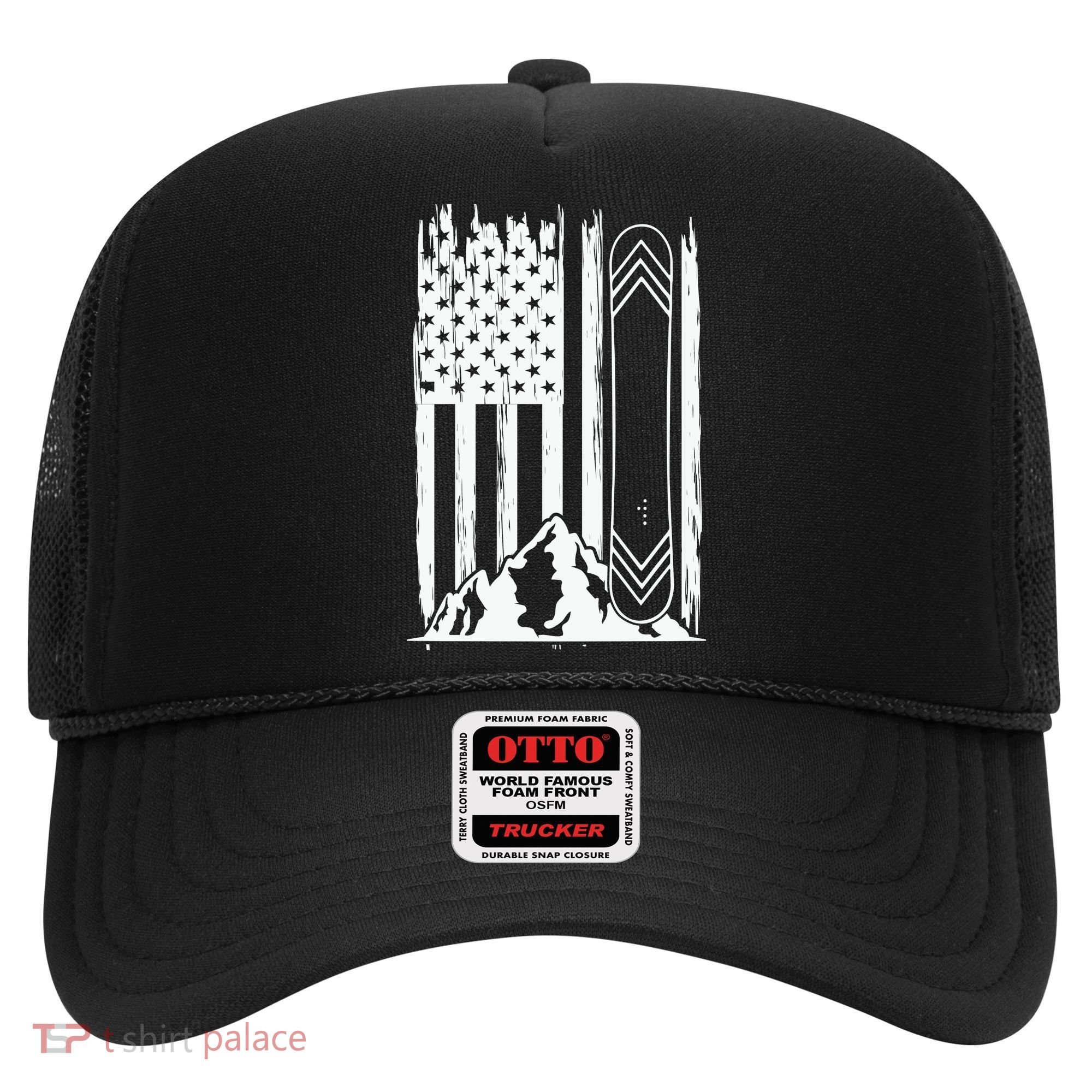 Snowboarding American Flag Hat
