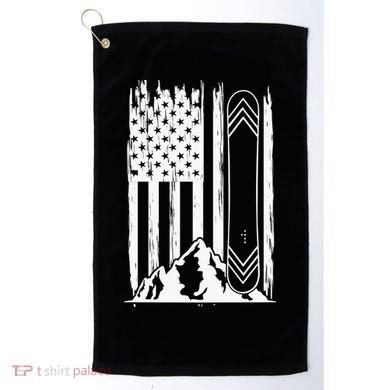 Snowboarding American Flag Golf Towel