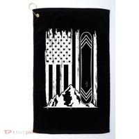 Snowboarding American Flag Golf Towel thumb 0