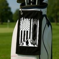 Snowboarding American Flag Golf Towel thumb 2