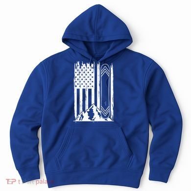 Snowboarding American Flag Hoodie