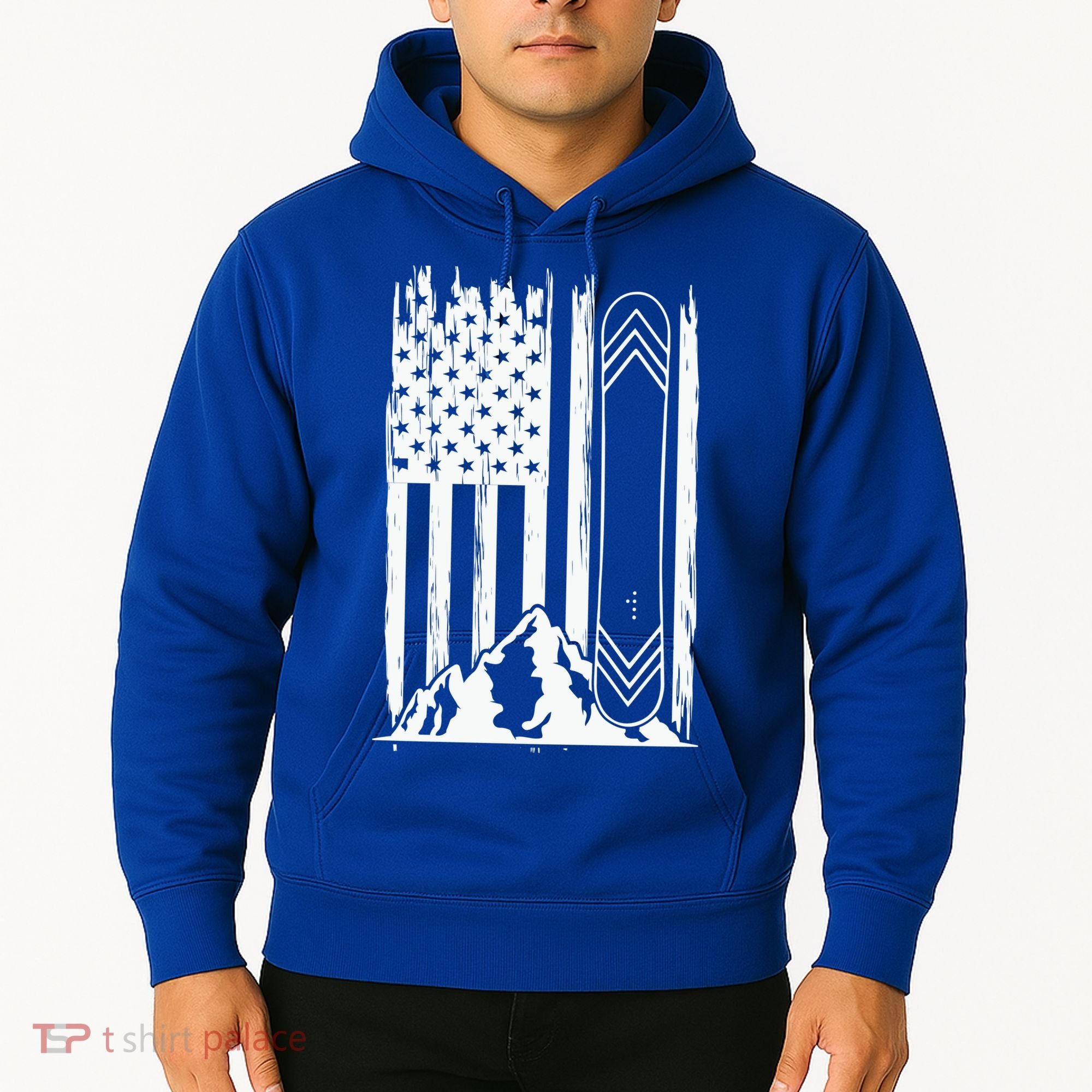 Snowboarding American Flag Hoodie