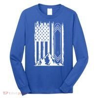 Snowboarding American Flag Long Sleeve Shirt thumb 0