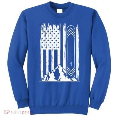Snowboarding American Flag Sweatshirt