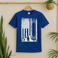 Snowboarding American Flag T-Shirt thumb 2