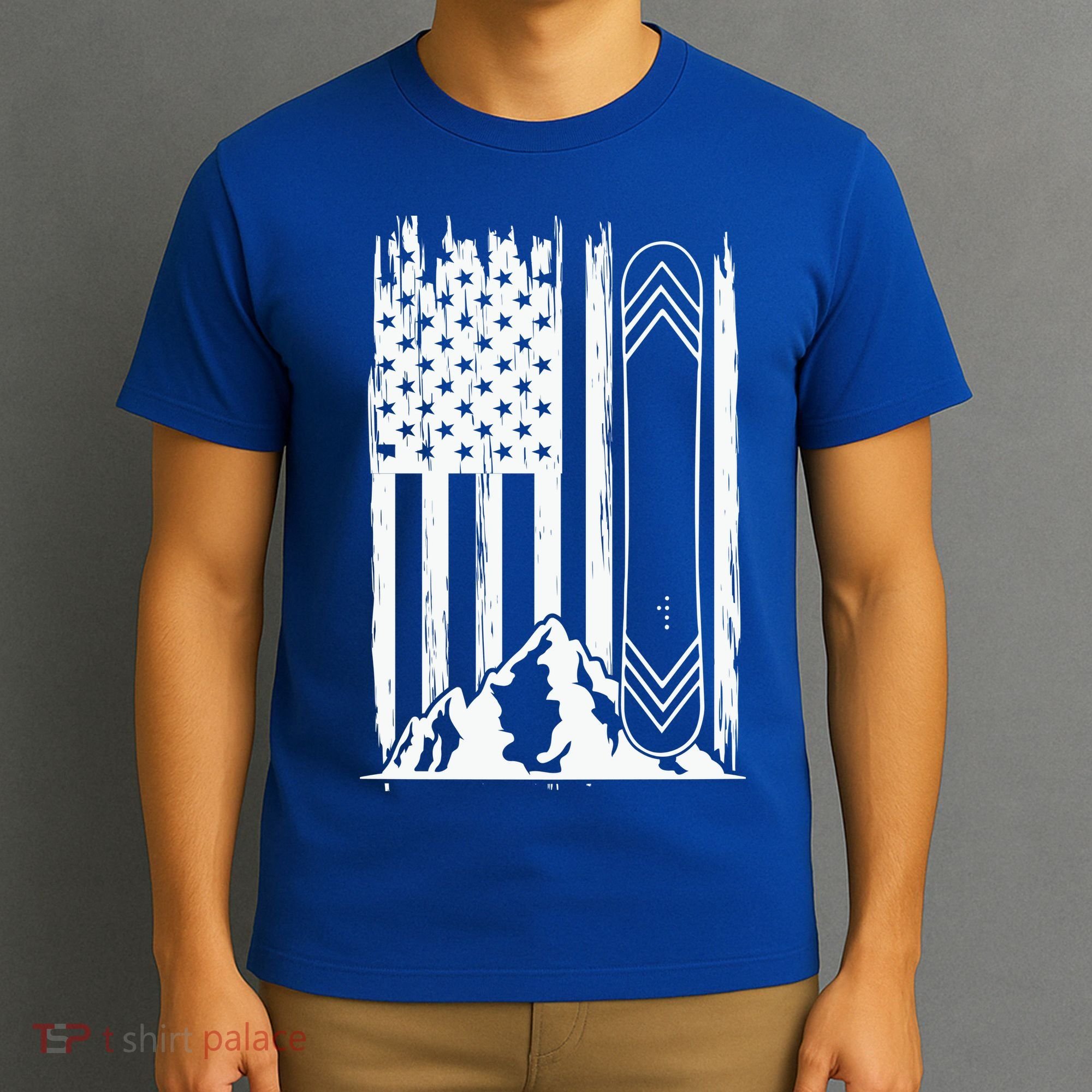 Snowboarding American Flag T-Shirt