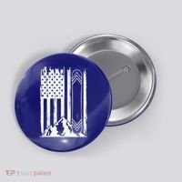 Snowboarding American Flag Button thumb 0