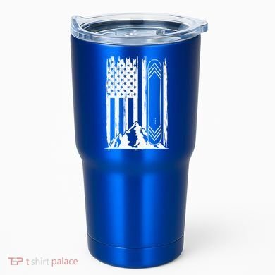 Snowboarding American Flag Tumbler