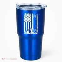 Snowboarding American Flag Tumbler thumb 0