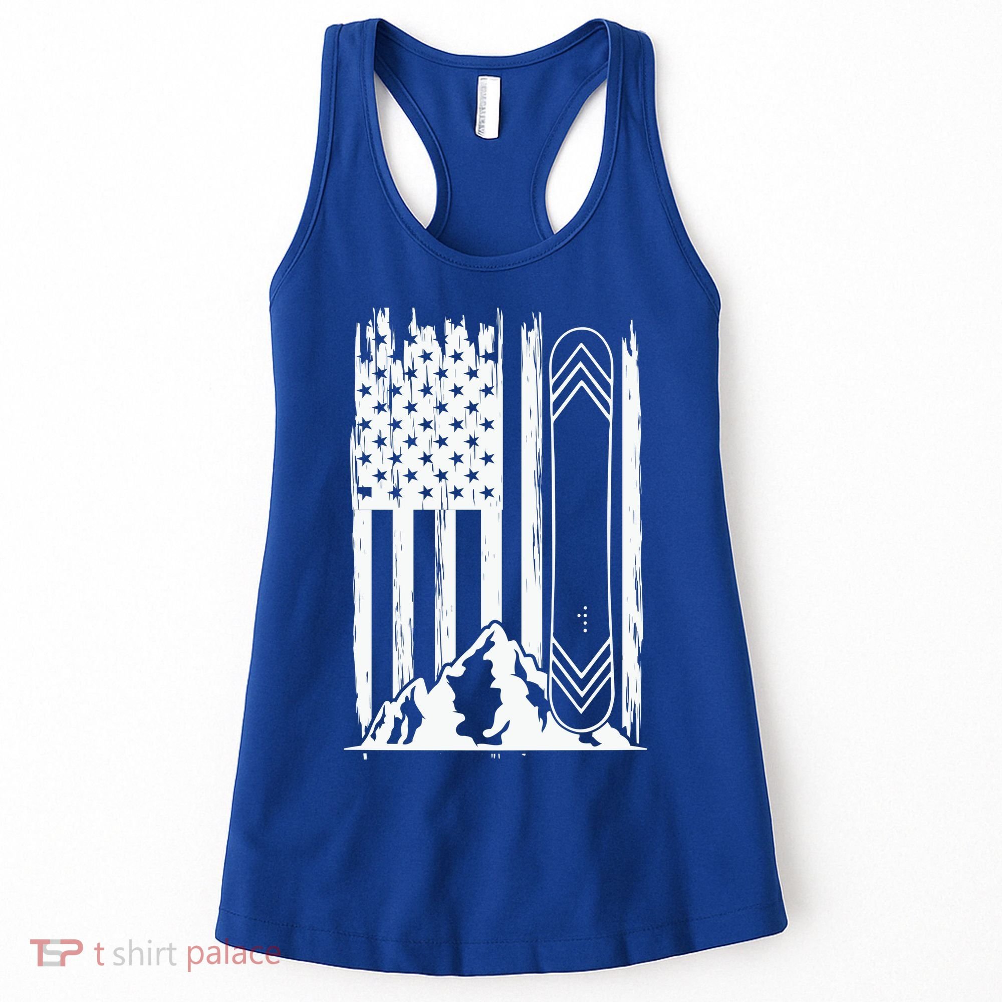 Snowboarding American Flag Women's Tank Top