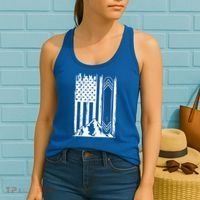 Snowboarding American Flag Women's Tank Top thumb 2