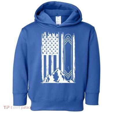 Snowboarding American Flag Toddler Hoodie