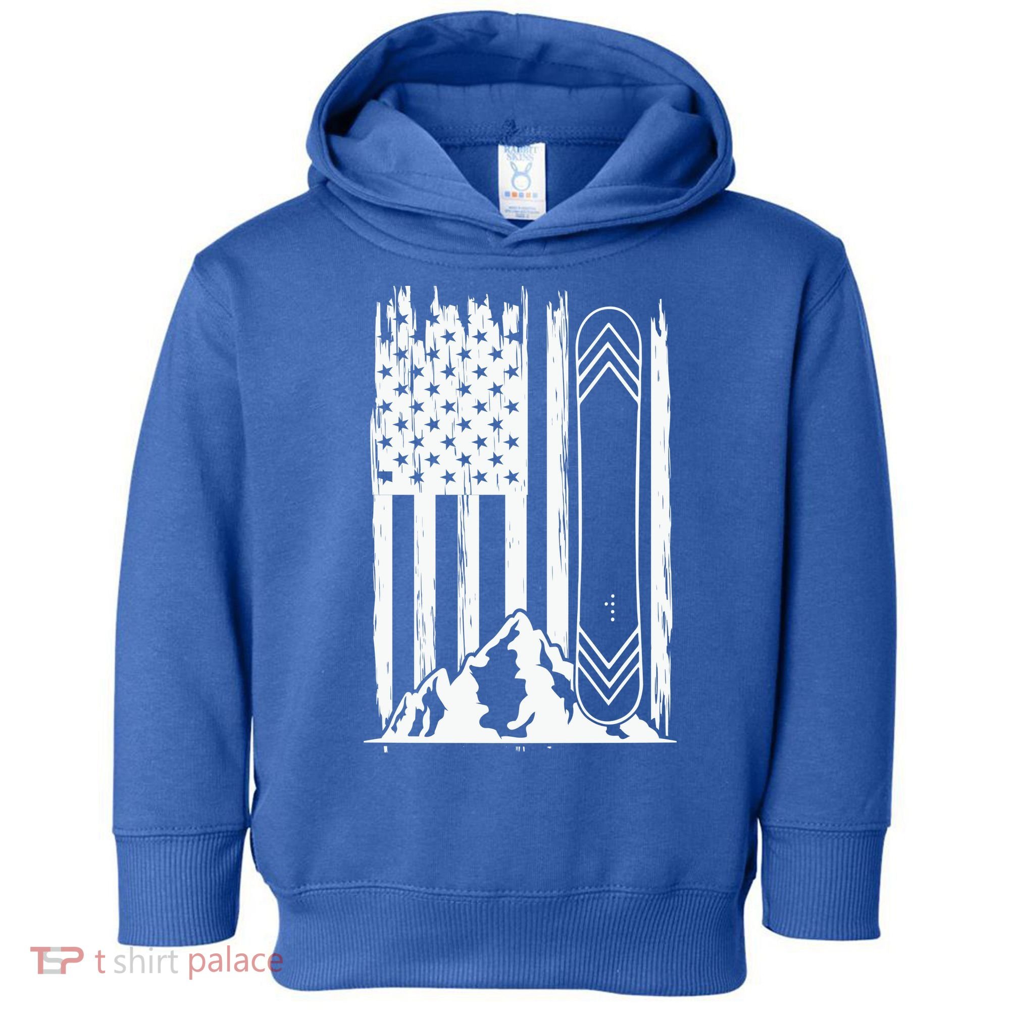 Snowboarding American Flag Toddler Hoodie