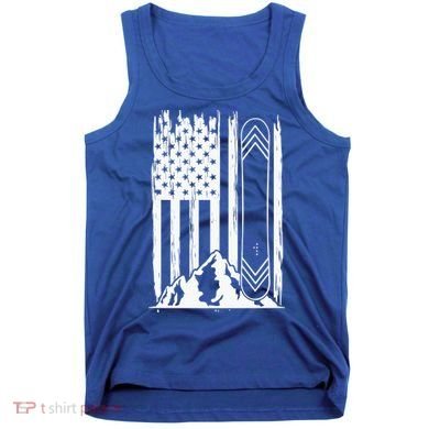 Snowboarding American Flag Tank Top