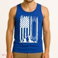 Snowboarding American Flag Tank Top thumb 3