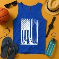 Snowboarding American Flag Tank Top thumb 4