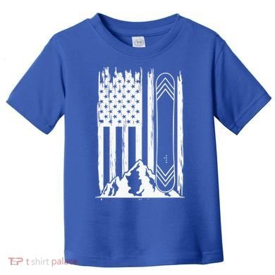 Snowboarding American Flag Toddler T-Shirt