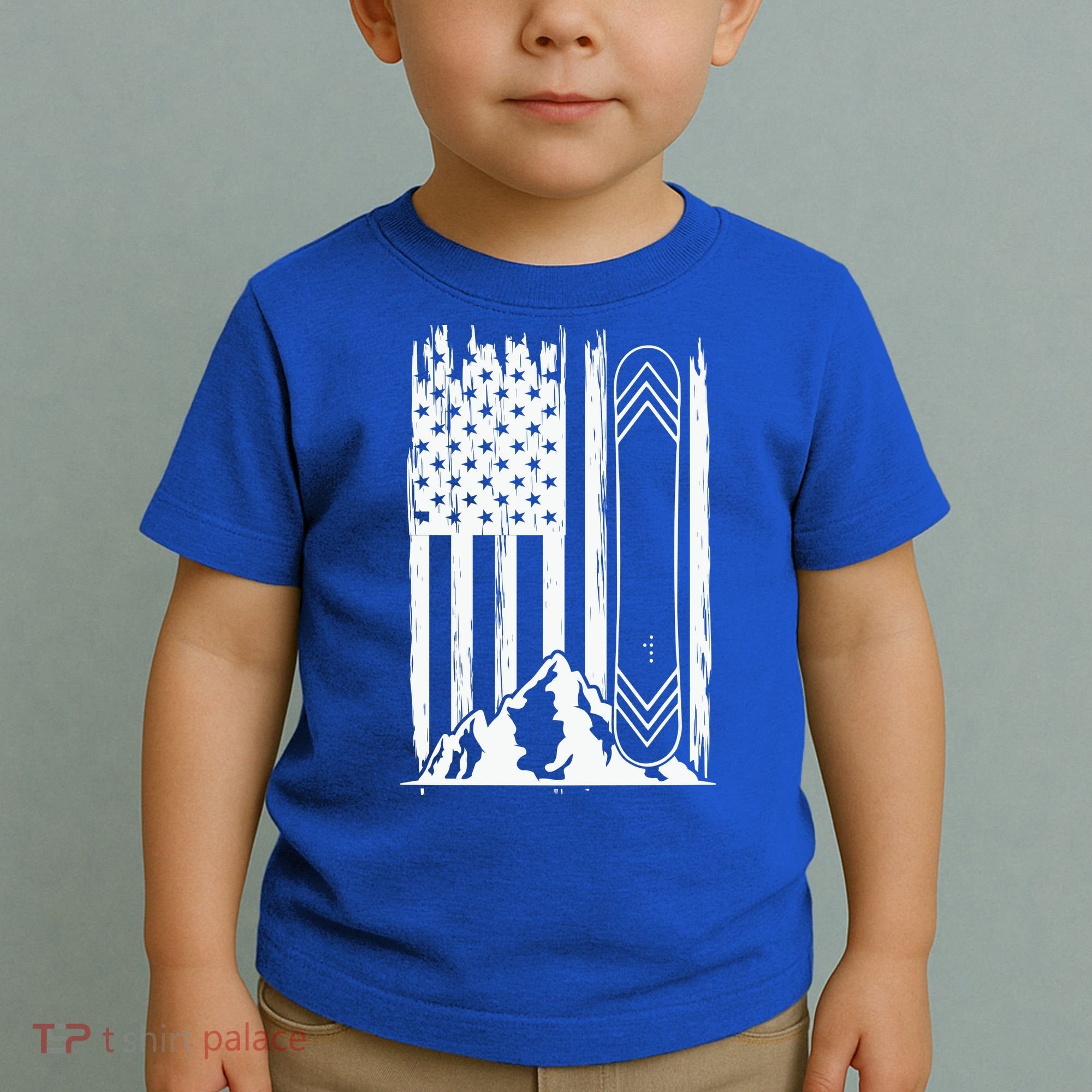 Snowboarding American Flag Toddler T-Shirt