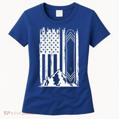 Snowboarding American Flag Women's T-Shirt