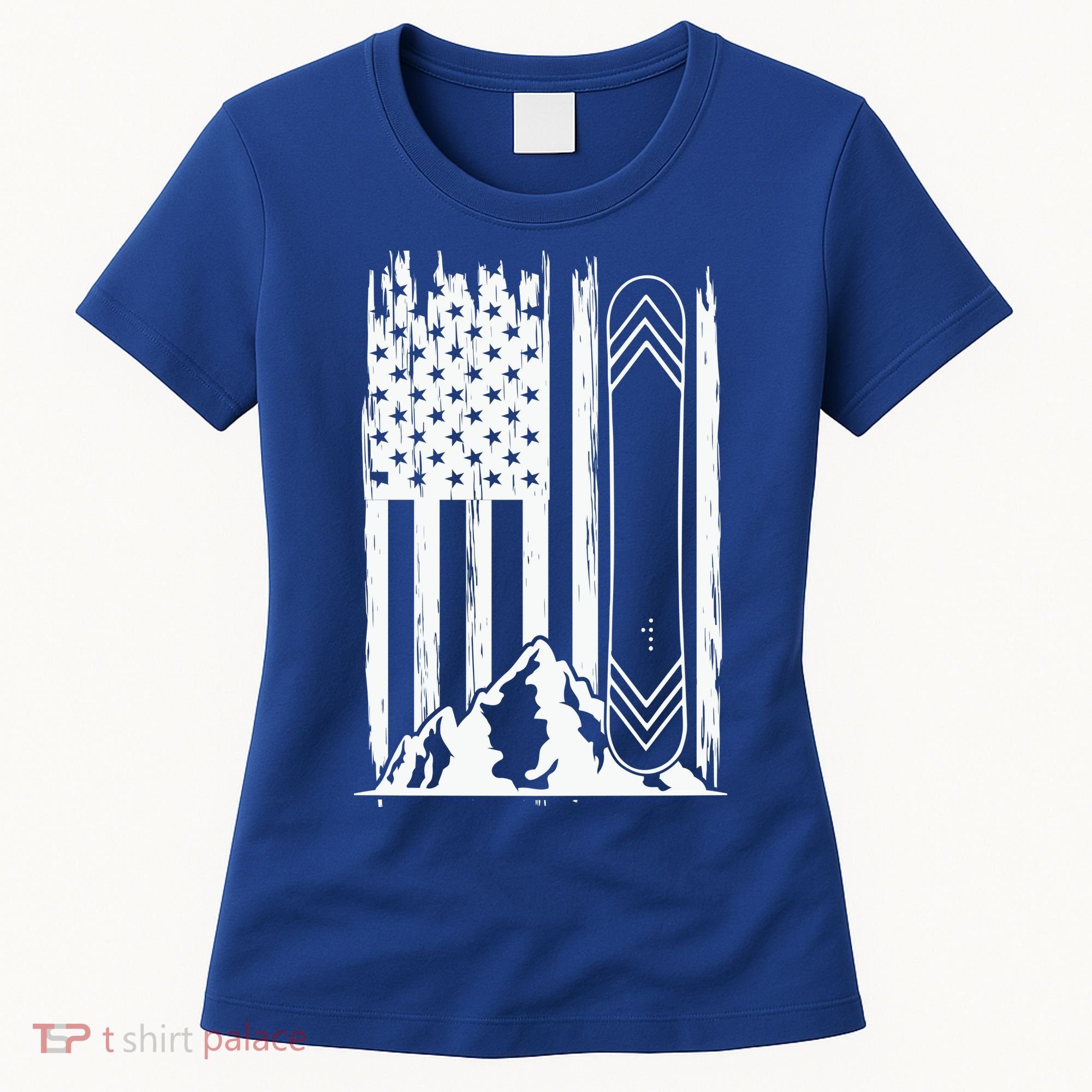 Snowboarding American Flag Women's T-Shirt