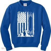 Snowboarding American Flag Kids Sweatshirt thumb 0