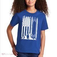 Snowboarding American Flag Kids T-Shirt thumb 2