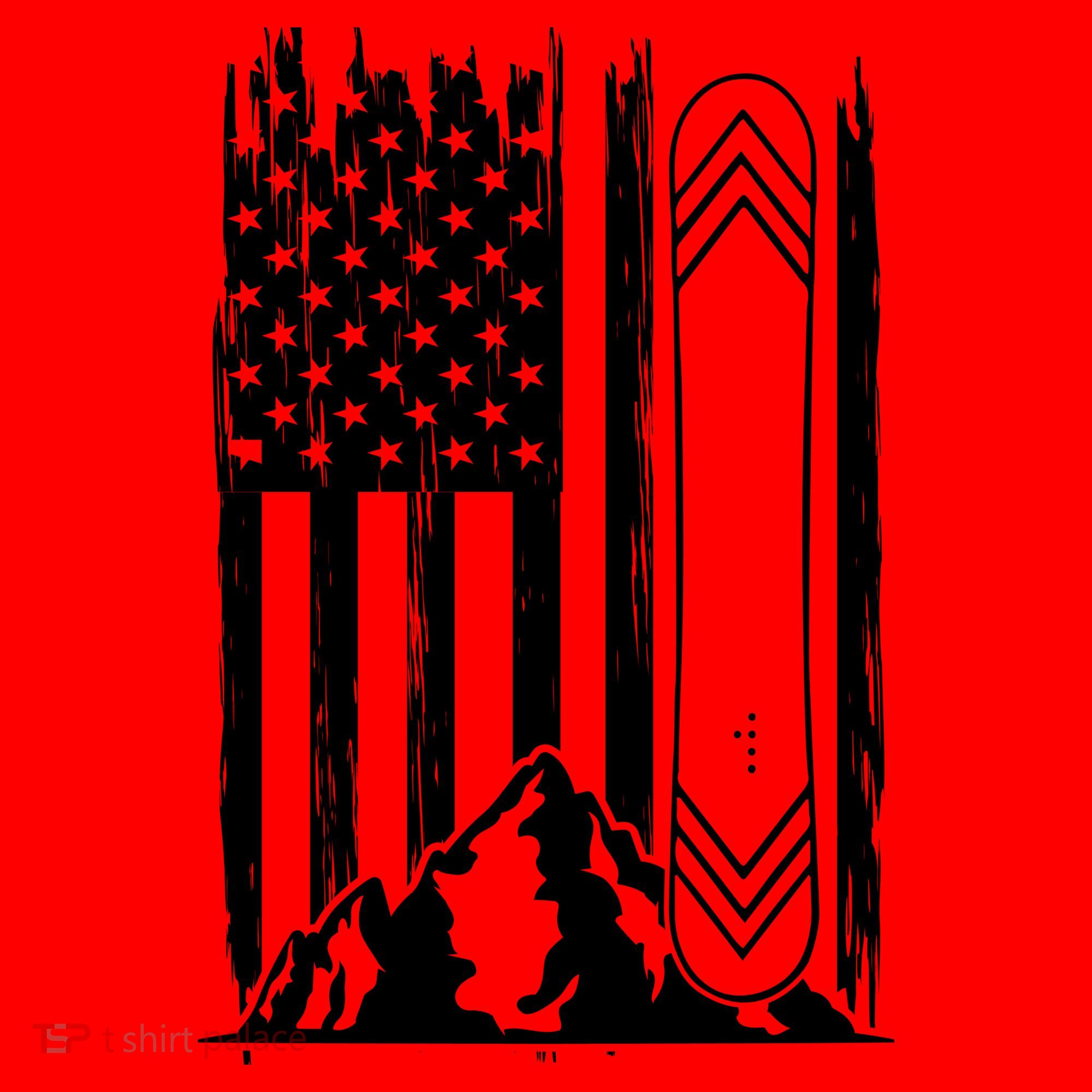 Snowboarding American Flag Santa Hat