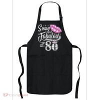 Sassy and fabulous at 80 Years Old 80th Birthday crown lips Apron thumb 0