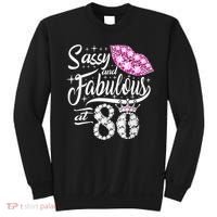 Sassy and fabulous at 80 Years Old 80th Birthday crown lips Sweatshirt thumb 0