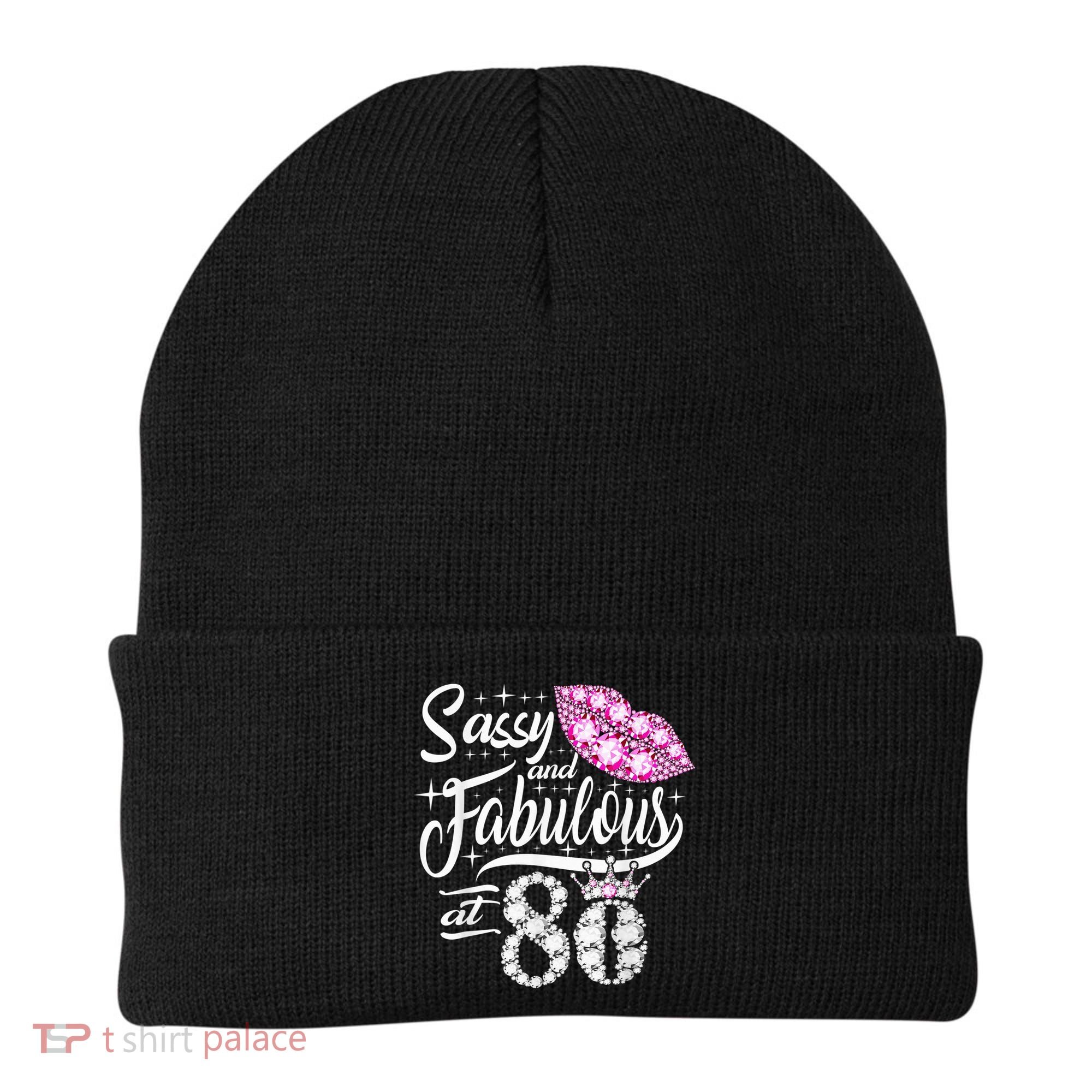 Sassy and fabulous at 80 Years Old 80th Birthday crown lips Beanie