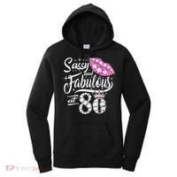 Sassy and fabulous at 80 Years Old 80th Birthday crown lips Women's Hoodie thumb 0