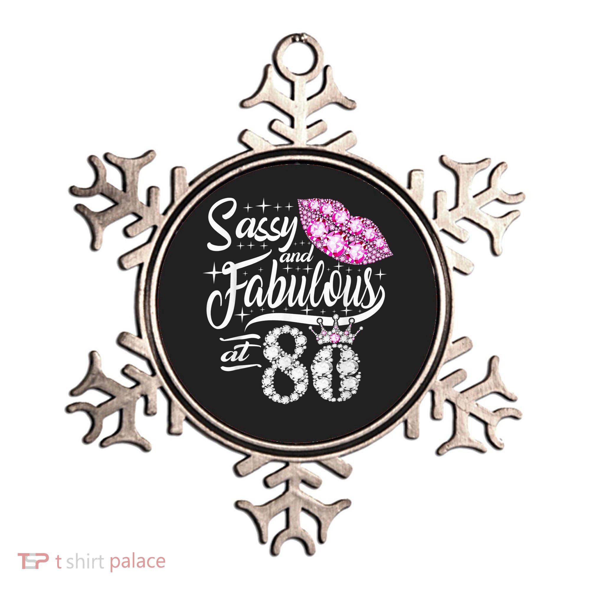 Sassy and fabulous at 80 Years Old 80th Birthday crown lips Ornament