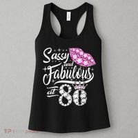 Sassy and fabulous at 80 Years Old 80th Birthday crown lips Women's Tank Top thumb 3