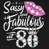 Sassy and fabulous at 80 Years Old 80th Birthday crown lips Women's Tank Top thumb 5