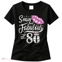 Sassy and fabulous at 80 Years Old 80th Birthday crown lips Women's T-Shirt thumb 0