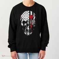 Skull American Flag Darts Board Throwing Sports Player Gift Women's Sweatshirt thumb 0