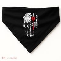 Skull American Flag Darts Board Throwing Sports Player Gift USA-Made Doggie Bandana thumb 0