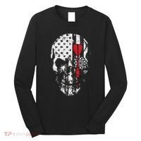 Skull American Flag Darts Board Throwing Sports Player Gift Long Sleeve Shirt thumb 0