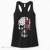 Skull American Flag Darts Board Throwing Sports Player Gift Women's Tank Top thumb 0