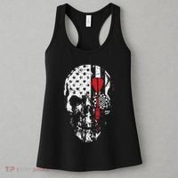 Skull American Flag Darts Board Throwing Sports Player Gift Women's Tank Top thumb 3