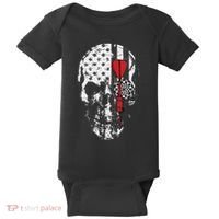 Skull American Flag Darts Board Throwing Sports Player Gift Baby Bodysuit thumb 0