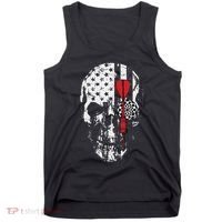 Skull American Flag Darts Board Throwing Sports Player Gift Tank Top thumb 0