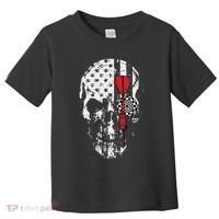 Skull American Flag Darts Board Throwing Sports Player Gift Toddler T-Shirt thumb 0