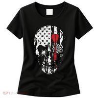 Skull American Flag Darts Board Throwing Sports Player Gift Women's T-Shirt thumb 0