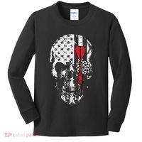 Skull American Flag Darts Board Throwing Sports Player Gift Kids Long Sleeve Shirt thumb 0
