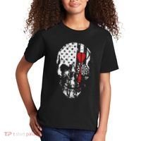 Skull American Flag Darts Board Throwing Sports Player Gift Kids T-Shirt thumb 2