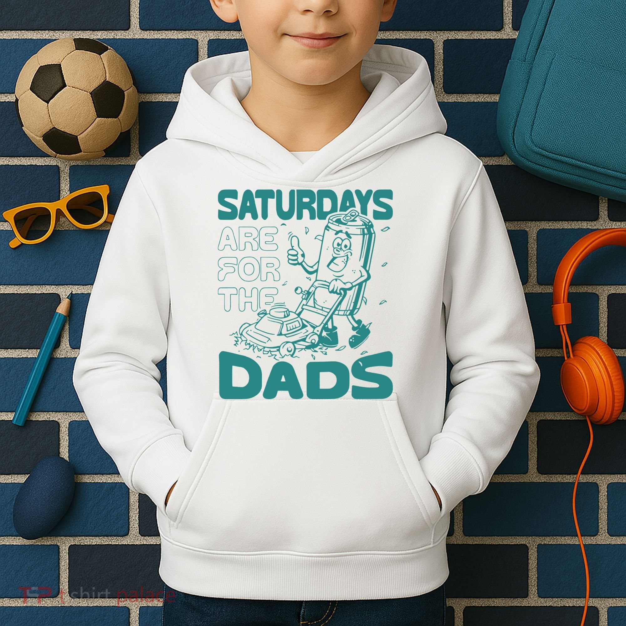 Saturdays Are For The Dads Mow Kids Hoodie