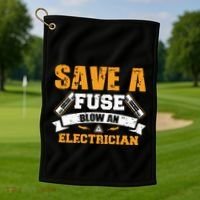 Save A Fuse Blow An Electrician T Golf Towel thumb 1