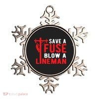 Save A Fuse Blow A Lineman Funny Lineman Ornament thumb 0